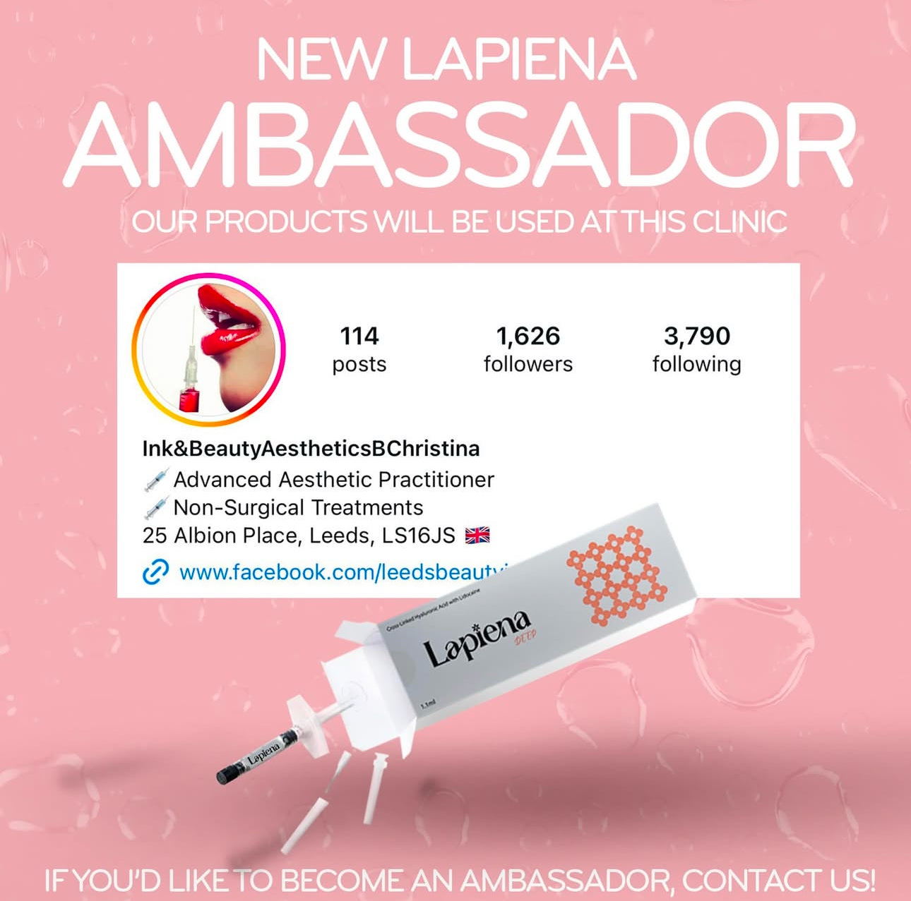 Lapiena dermal filler Ambassador