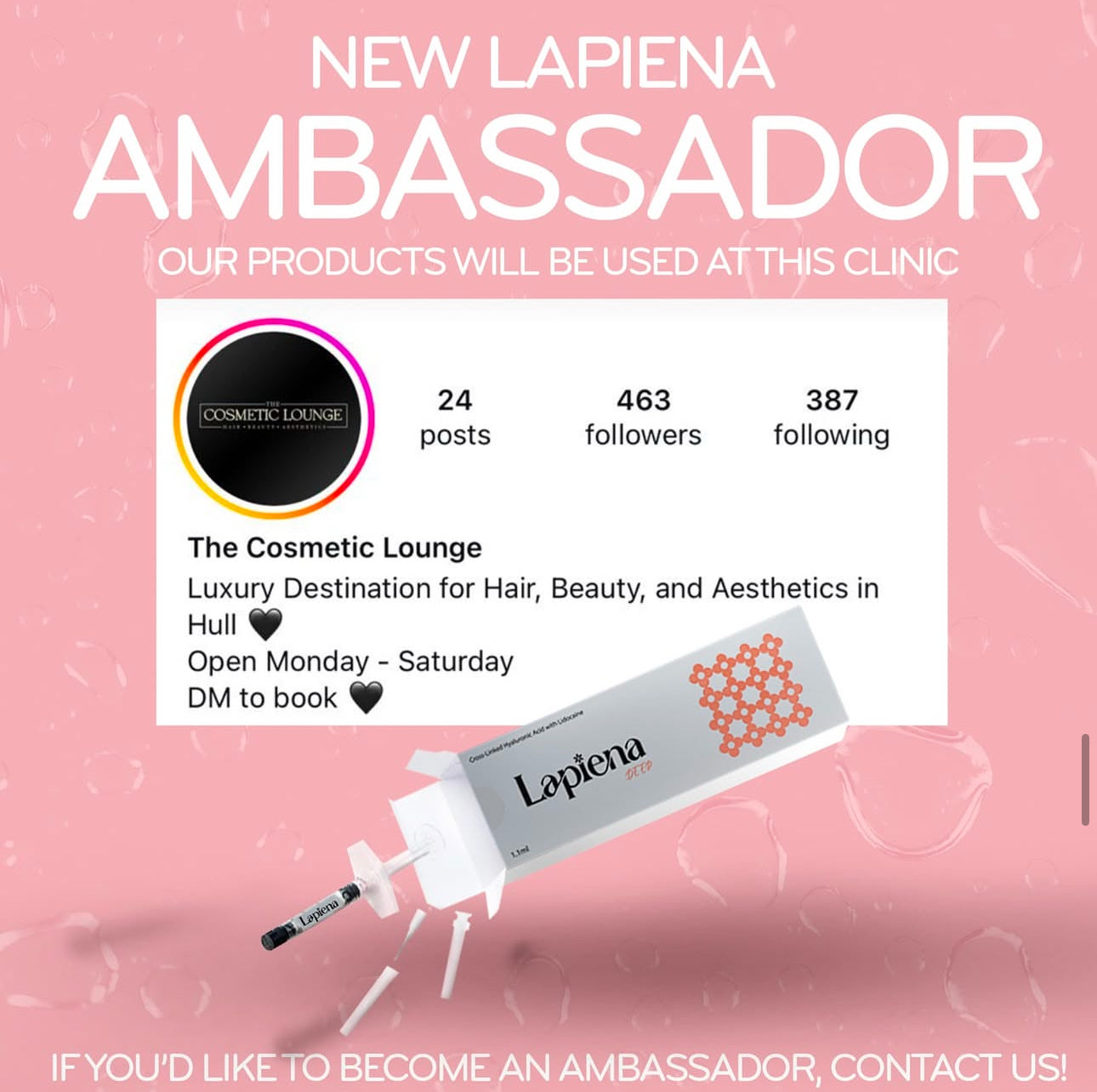 Lapiena dermal filler Ambassador