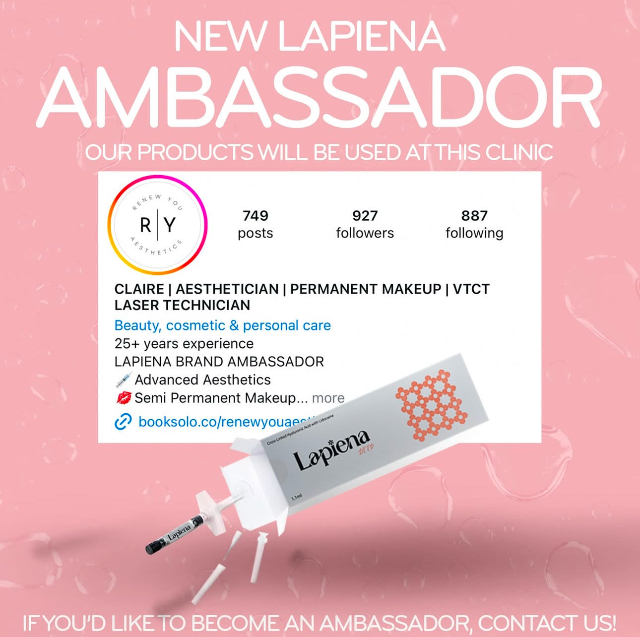 Lapiena dermal filler Ambassador