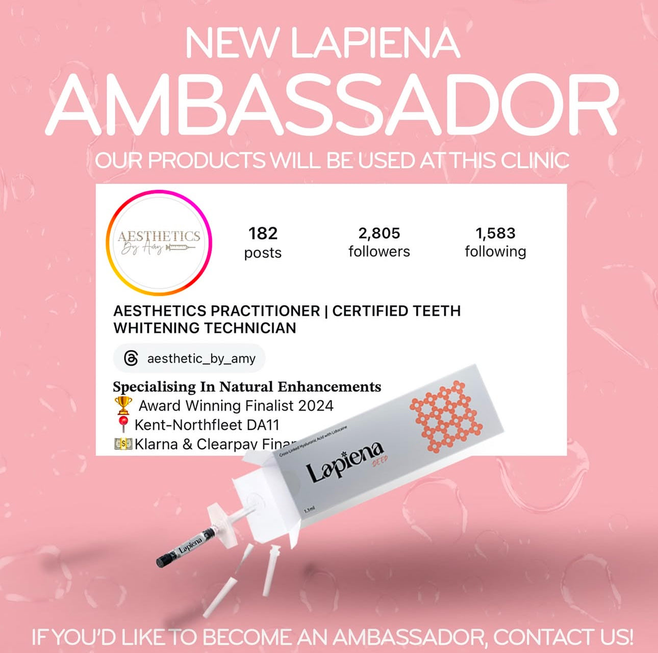 Lapiena dermal filler Ambassador