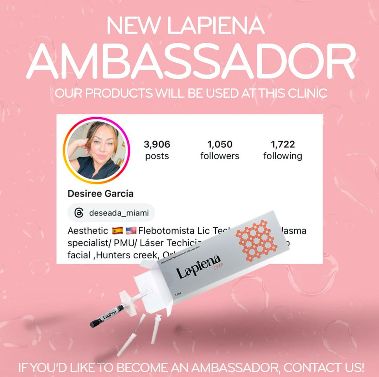 Lapiena dermal filler Ambassador